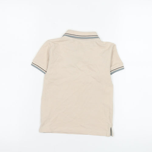 Next Beige Cotton Polo Shirt Unisex Baby 18–24 Months Short Sleeve