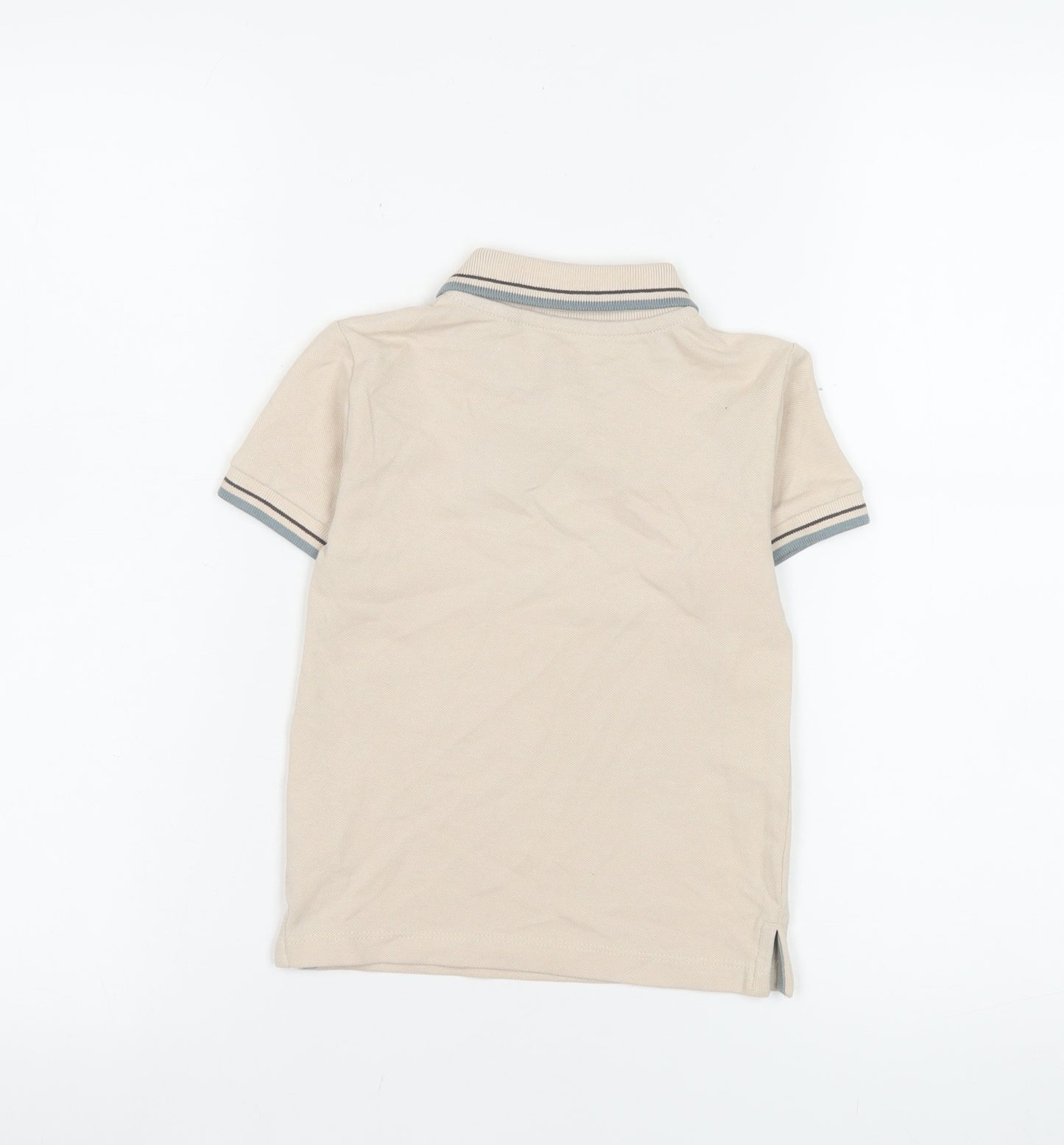 Next Beige Cotton Polo Shirt Unisex Baby 18–24 Months Short Sleeve