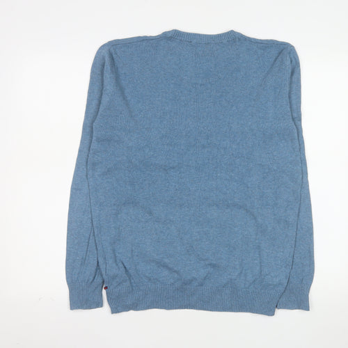 TATUUM Men's Blue Cotton Crew Neck Pullover Jumper Size M