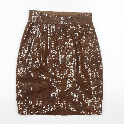 Mondi Women’s Brown Sequin High Waist Pencil Skirt Size 10