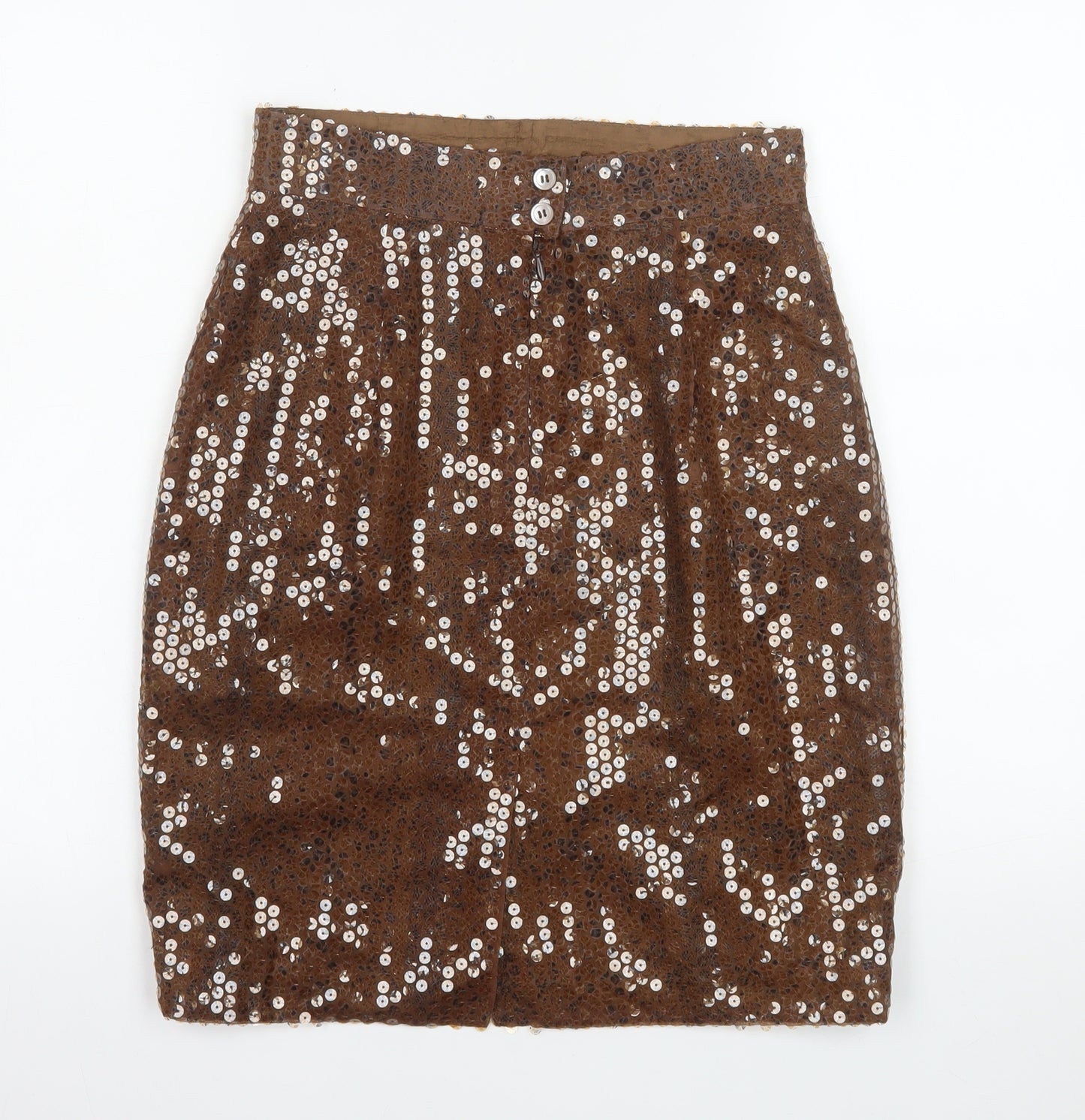 Mondi Women’s Brown Sequin High Waist Pencil Skirt Size 10