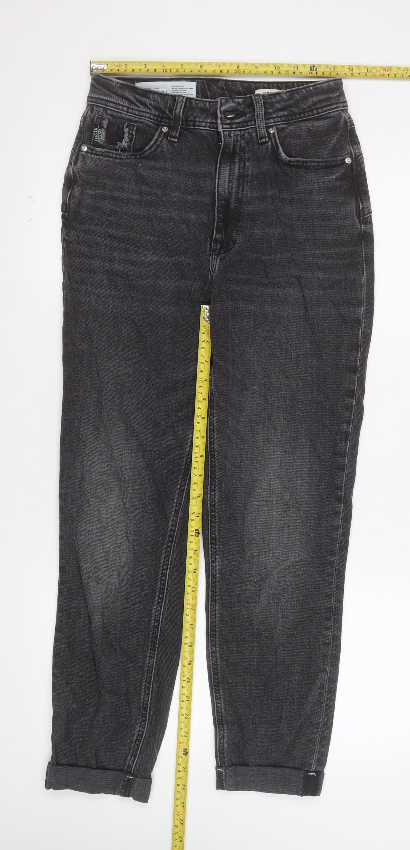 River Island Women’s Black High Rise Mom Jeans Size 8