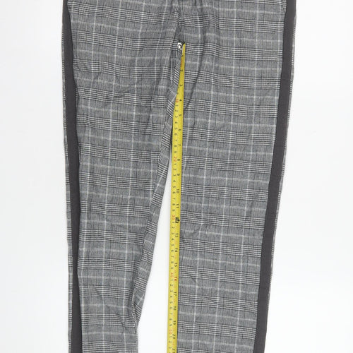 River Island Mens Grey Check Slim Fit Chino Trousers 28R