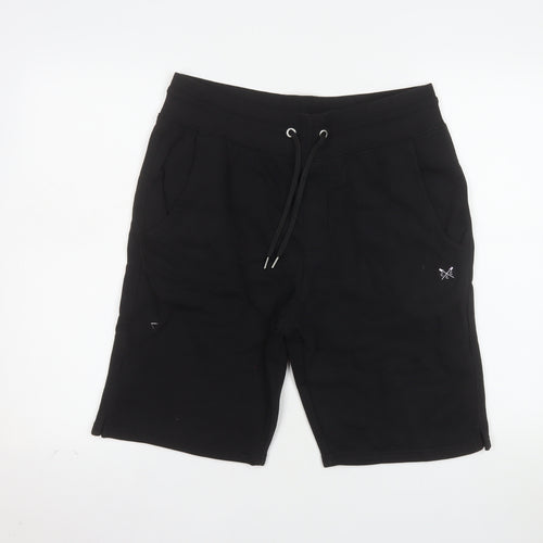 Crew Clothing Company Men's Black M Sweat Shorts with Drawstring Waist