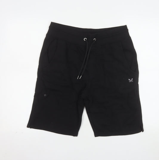 Crew Clothing Company Men's Black M Sweat Shorts with Drawstring Waist
