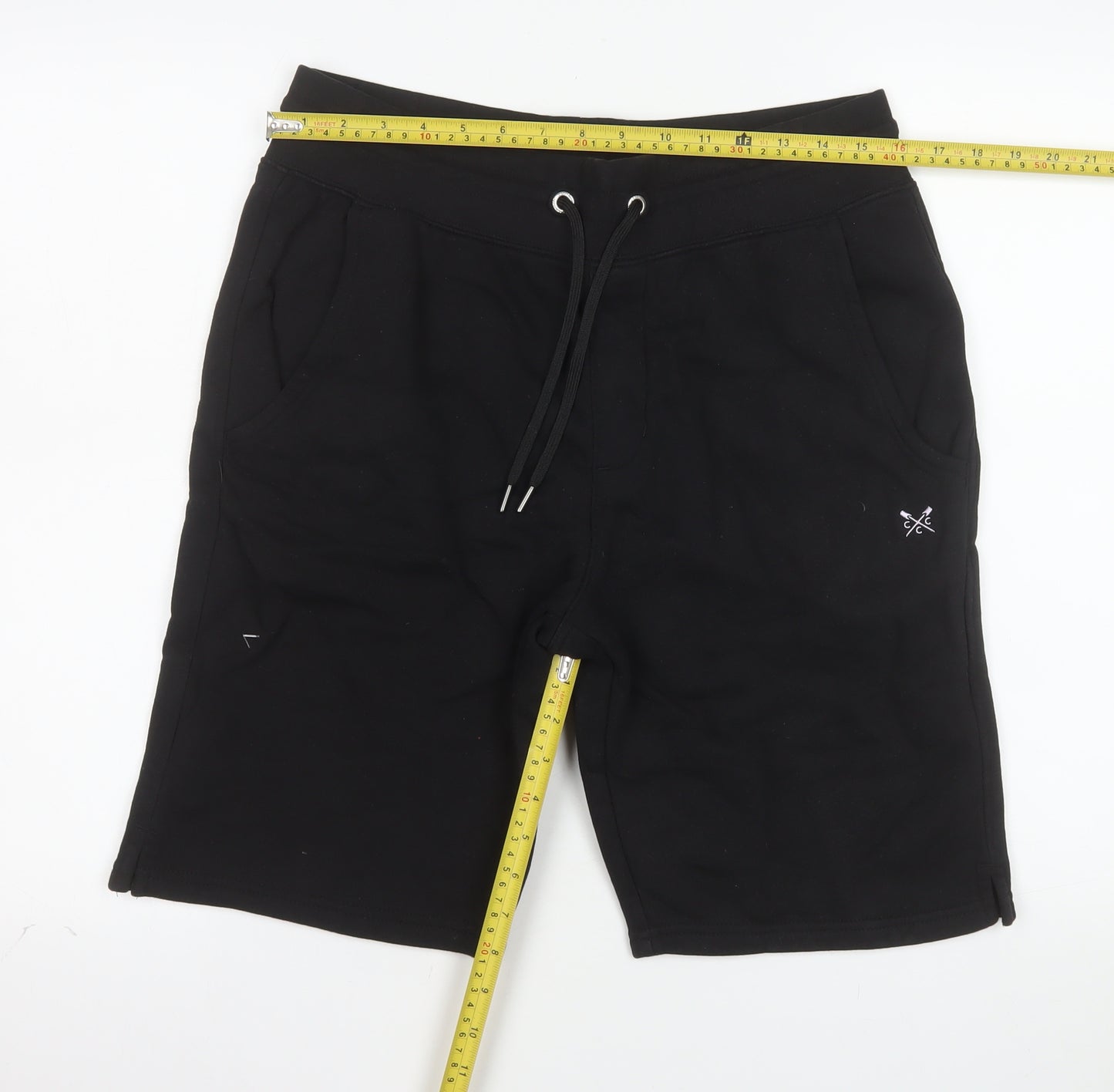 Crew Clothing Company Men's Black M Sweat Shorts with Drawstring Waist