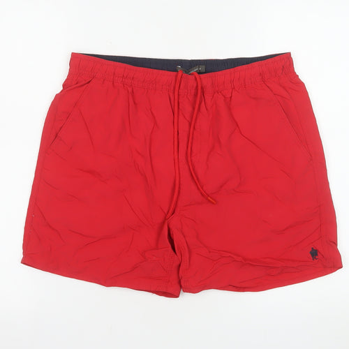 French Connection Men Red Athletic Shorts M Quick Dry Nylon Drawstring