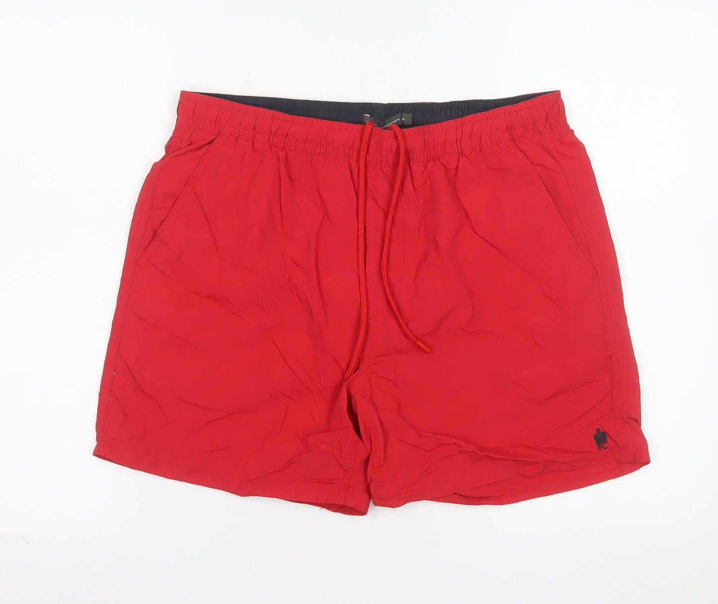 French Connection Men Red Athletic Shorts M Quick Dry Nylon Drawstring