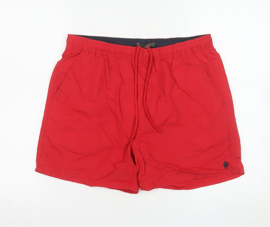 French Connection Men Red Athletic Shorts M Quick Dry Nylon Drawstring