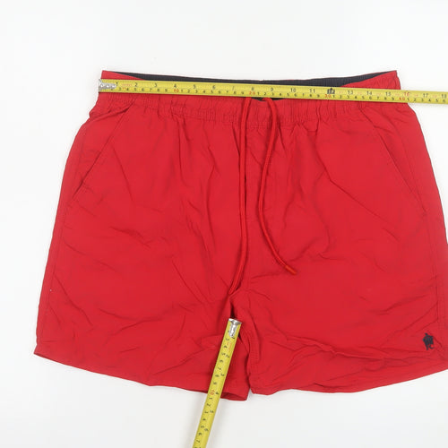 French Connection Men Red Athletic Shorts M Quick Dry Nylon Drawstring