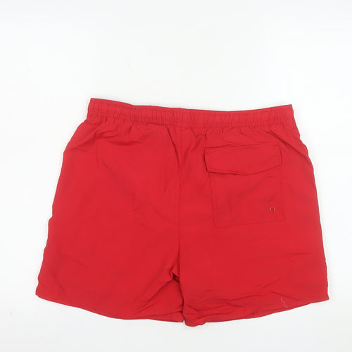 French Connection Men Red Athletic Shorts M Quick Dry Nylon Drawstring