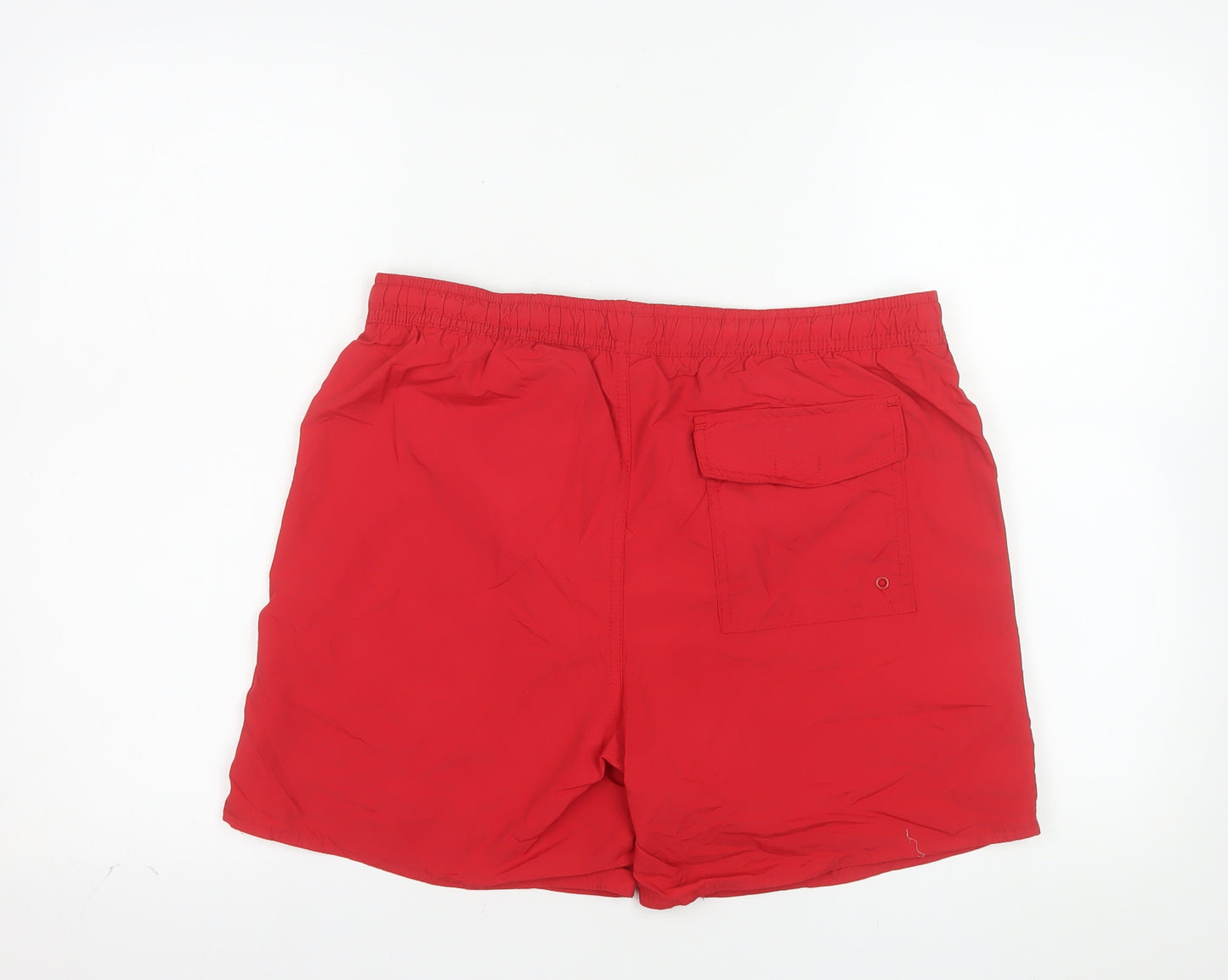 French Connection Men Red Athletic Shorts M Quick Dry Nylon Drawstring