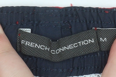 French Connection Men Red Athletic Shorts M Quick Dry Nylon Drawstring