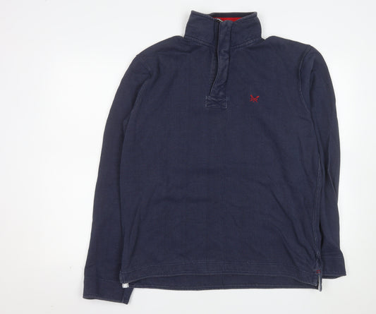 Crew Clothing Company Men's Navy 1/4 Zip Cotton Sweatshirt Size M