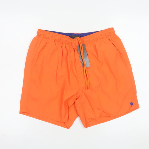 French Connection Men's Orange Athletic Swim Shorts Size M