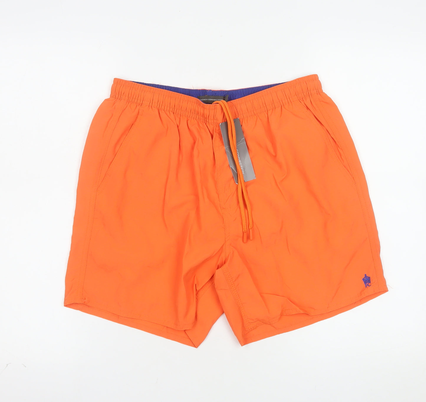 French Connection Men's Orange Athletic Swim Shorts Size M