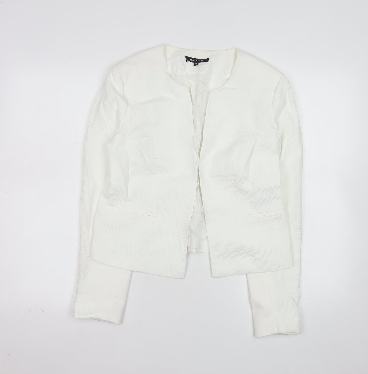 More & More Women's White Cotton Blend Tailored Blazer UK 12