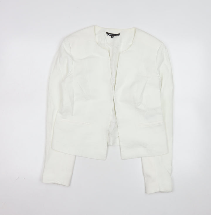 More & More Women's White Cotton Blend Tailored Blazer UK 12