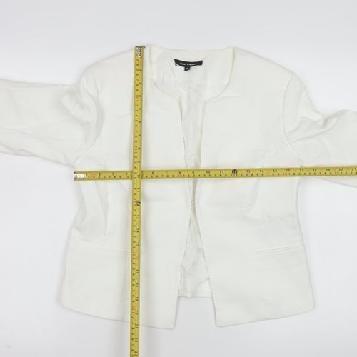 More & More Women's White Cotton Blend Tailored Blazer UK 12