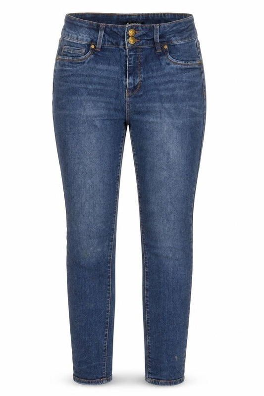 Front view of d.jeans Women Blue, size 10, Skinny Slim Fit Stretch Denim Jeans