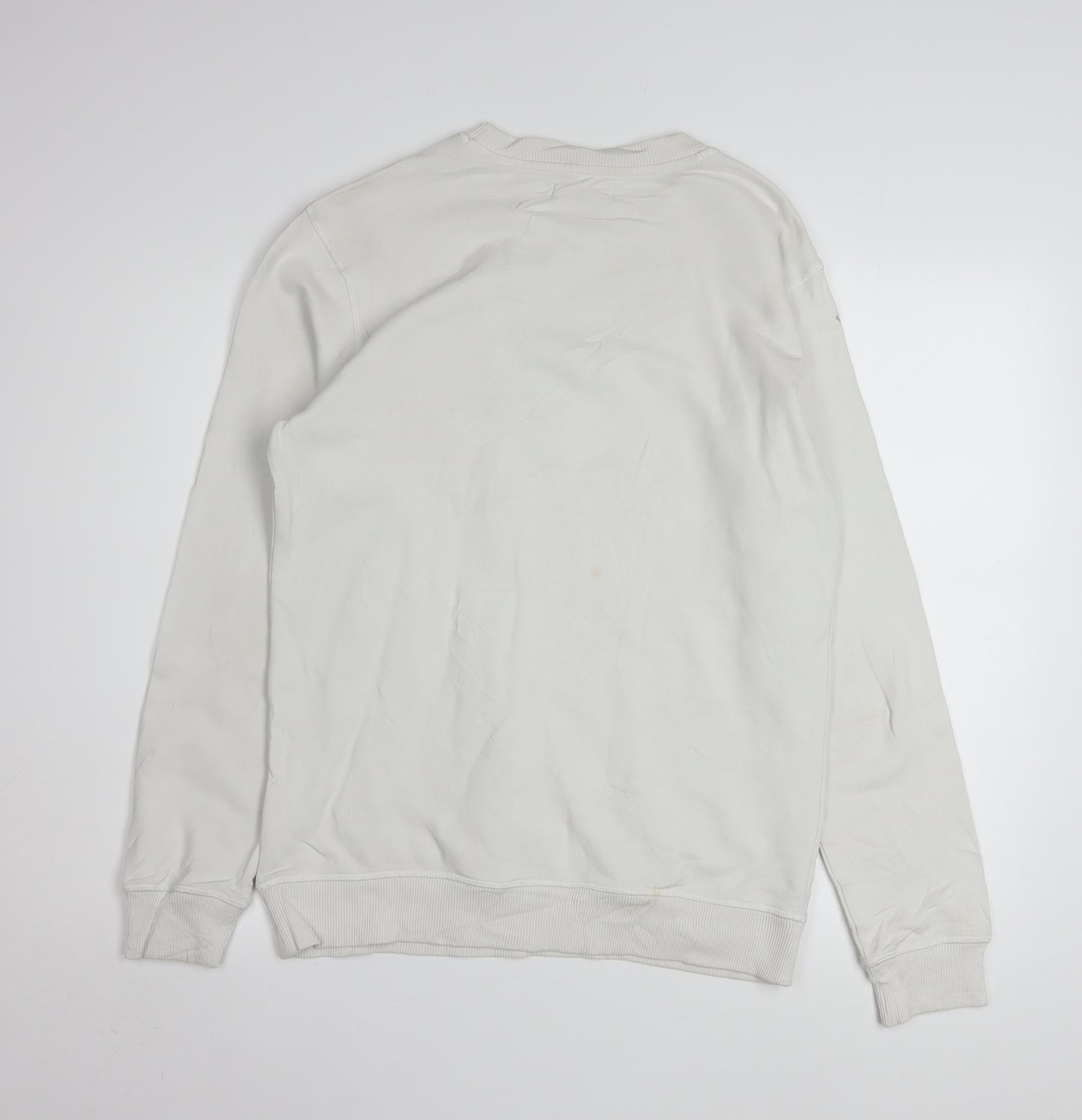 Calvin Klein Jeans Men White Regular Fit Logo Sweatshirt S