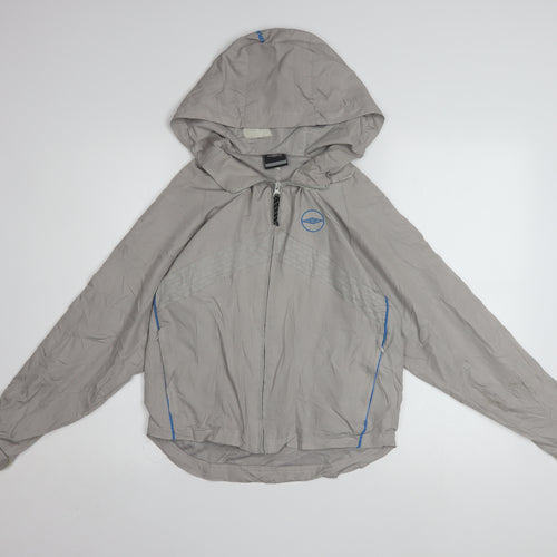 Umbro Boys Grey Hooded Windbreaker Jacket 9-10 Years Lightweight Sportswear