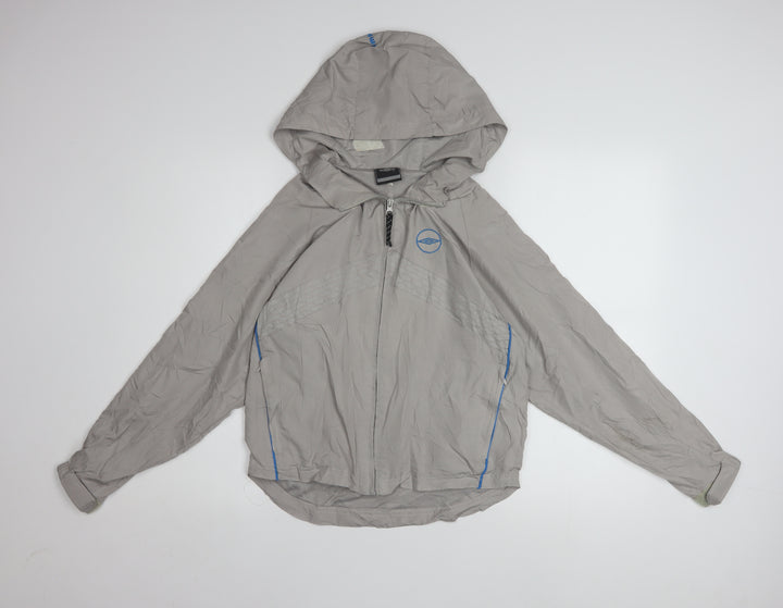 Umbro Boys Grey Hooded Windbreaker Jacket 9-10 Years Lightweight Sportswear