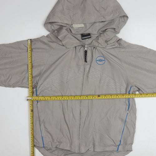Umbro Boys Grey Hooded Windbreaker Jacket 9-10 Years Lightweight Sportswear