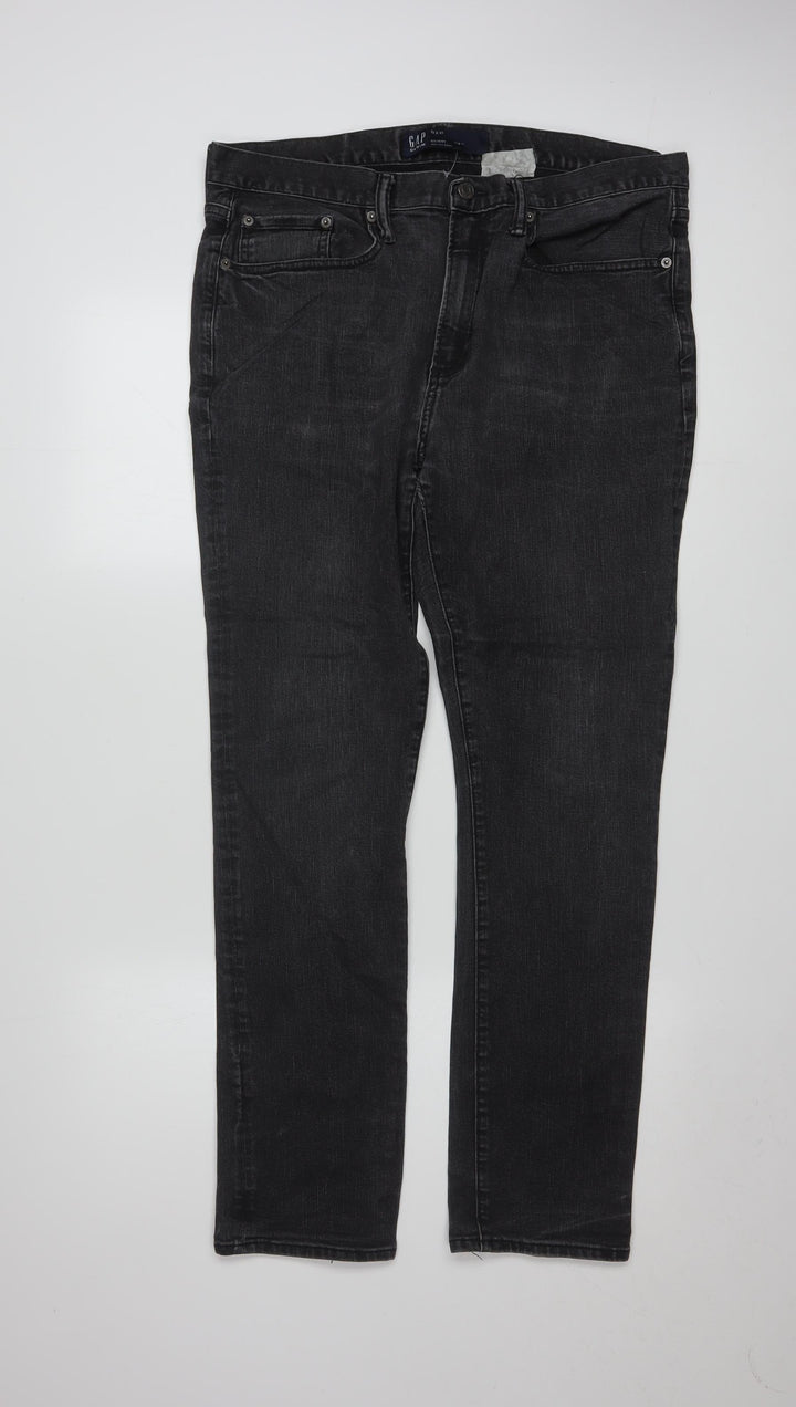GAP Mens Black Skinny Jeans 33x30 Denim Stretch Classic Fit
