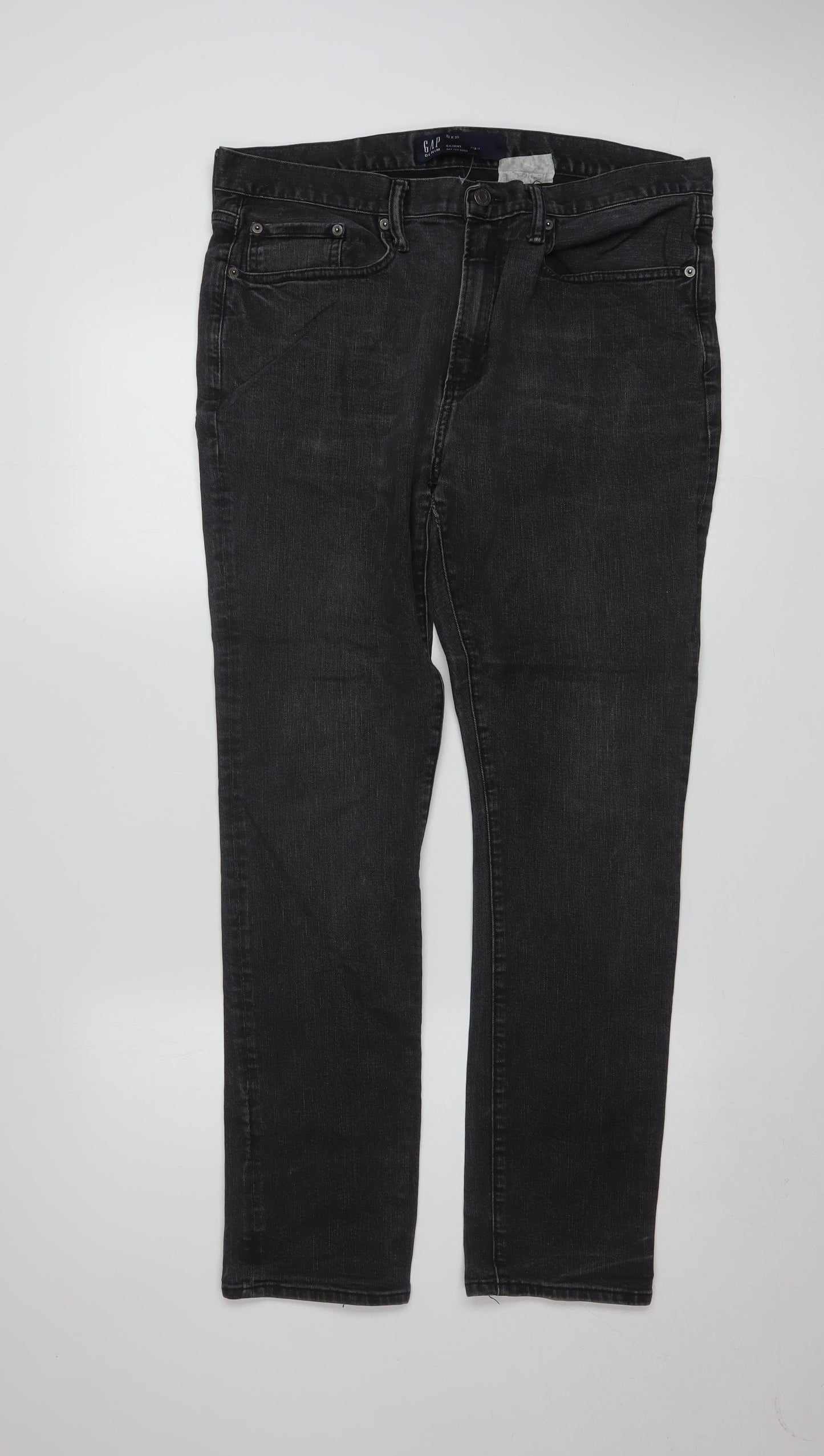 GAP Mens Black Skinny Jeans 33x30 Denim Stretch Classic Fit