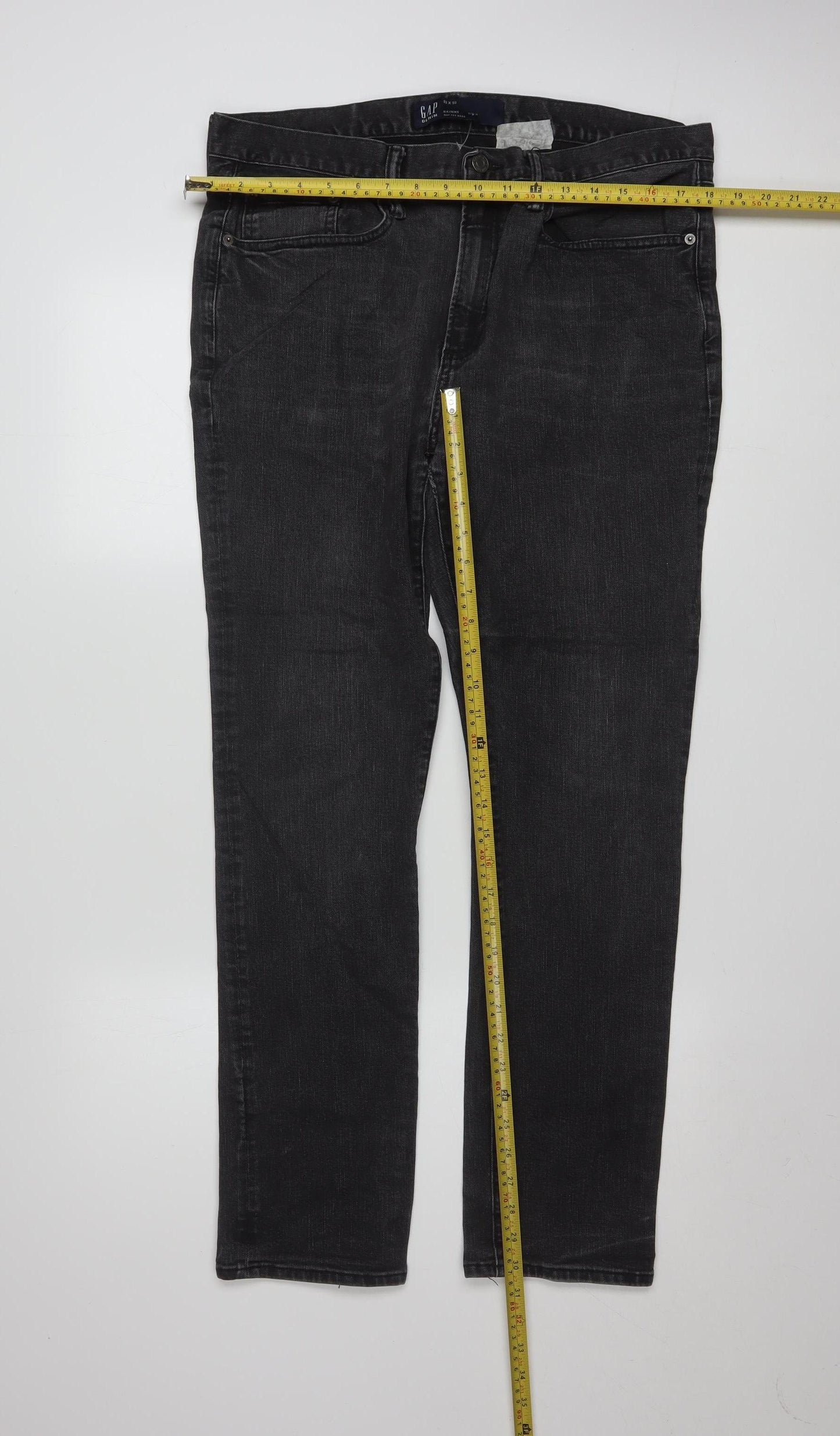 GAP Mens Black Skinny Jeans 33x30 Denim Stretch Classic Fit
