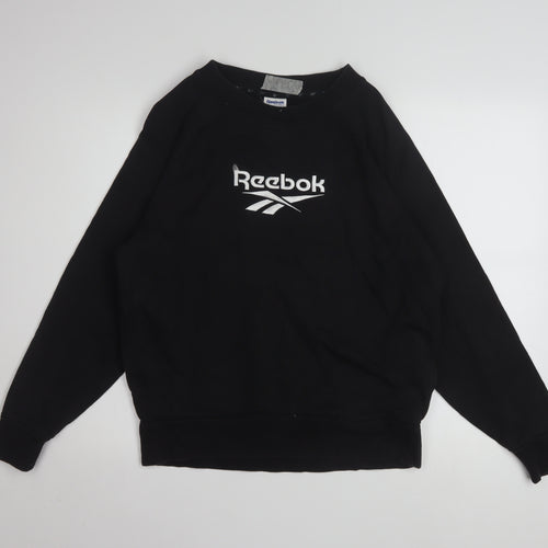 Reebok Classic Black Cotton Pullover Sweatshirt Women S