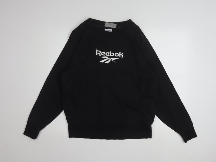 Reebok Classic Black Cotton Pullover Sweatshirt Women S