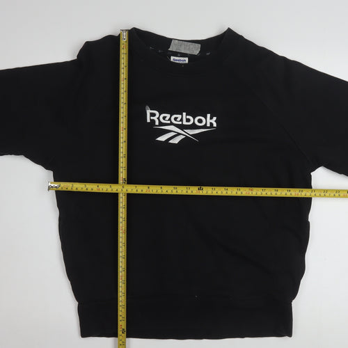 Reebok Classic Black Cotton Pullover Sweatshirt Women S
