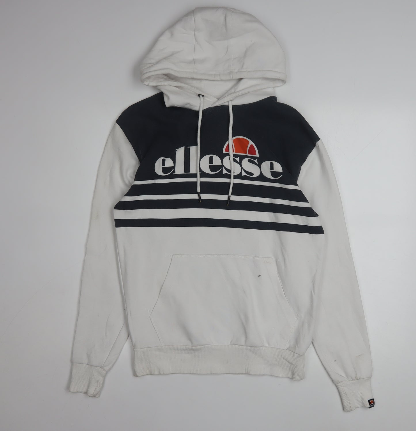 Ellesse Mens White XS Pullover Hoodie with Logo Graphic Print