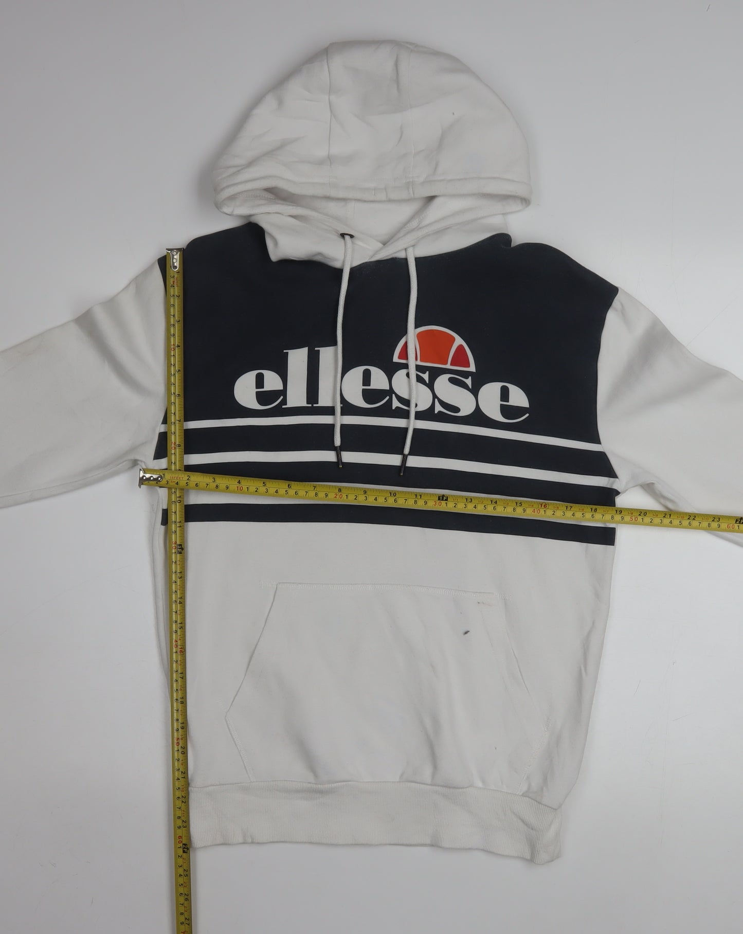 Ellesse Mens White XS Pullover Hoodie with Logo Graphic Print