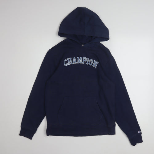 Champion Boys Blue Pullover Hoodie L (11-12 Years) Graphic Logo