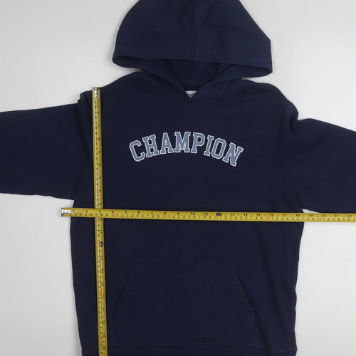 Champion Boys Blue Pullover Hoodie L (11-12 Years) Graphic Logo