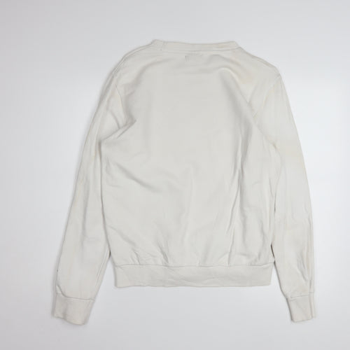 Puma Men's White Small Crew Neck Pullover Sweatshirt