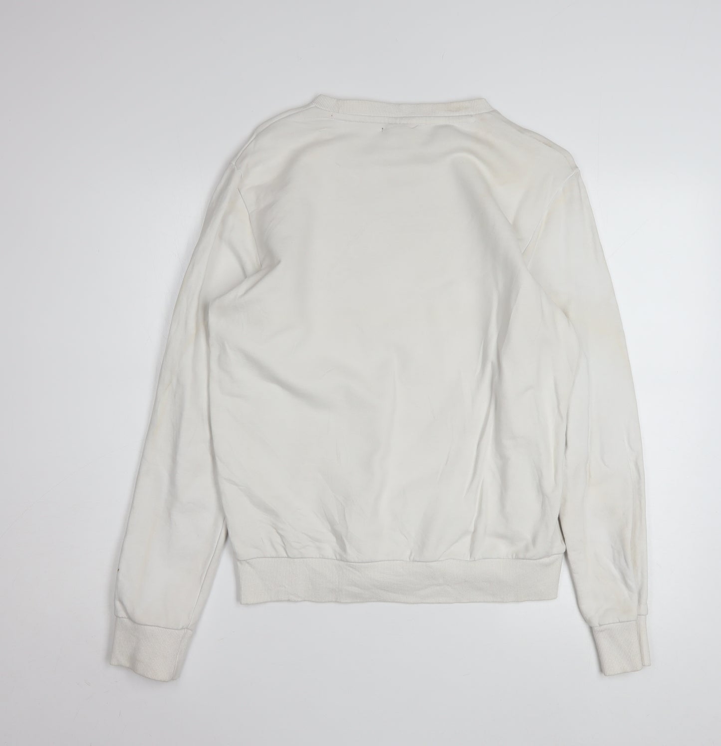 Puma Men's White Small Crew Neck Pullover Sweatshirt