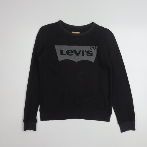 Levi's Boys Black Logo Crew Neck Pullover Sweatshirt Size 12 Years