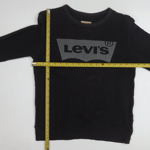Levi's Boys Black Logo Crew Neck Pullover Sweatshirt Size 12 Years