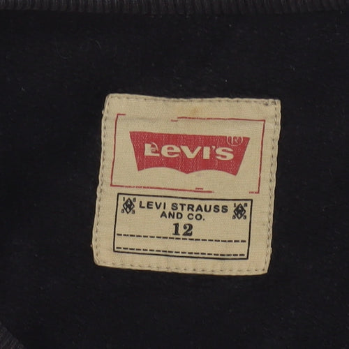 Levi's Boys Black Logo Crew Neck Pullover Sweatshirt Size 12 Years