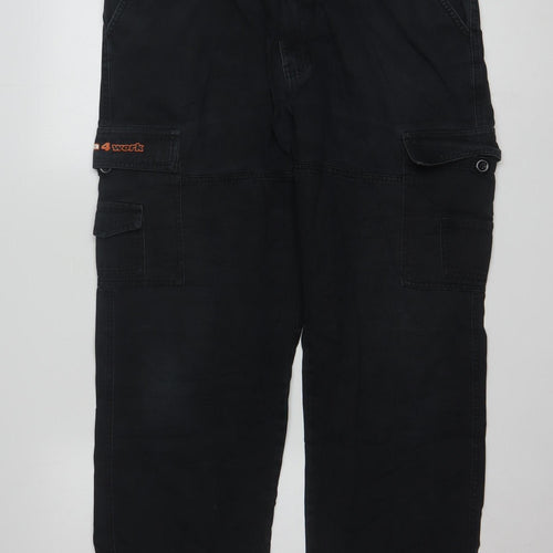 Kappa Men's Black Cargo Workwear Trousers 2XL Cotton
