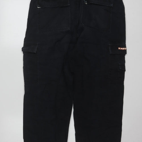 Kappa Men's Black Cargo Workwear Trousers 2XL Cotton