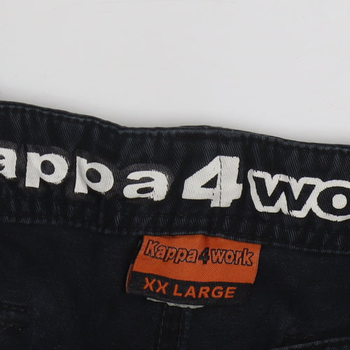 Kappa Men's Black Cargo Workwear Trousers 2XL Cotton
