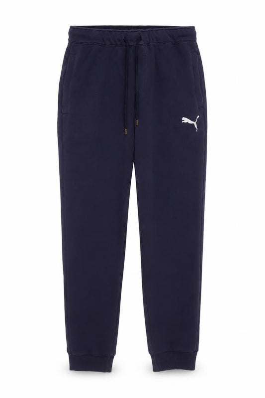 Front view of Puma Men's Navy Jogger Sweatpants Medium Cotton Blend Activewear