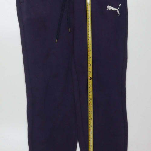 Puma Men's Navy Jogger Sweatpants Medium Cotton Blend Activewear