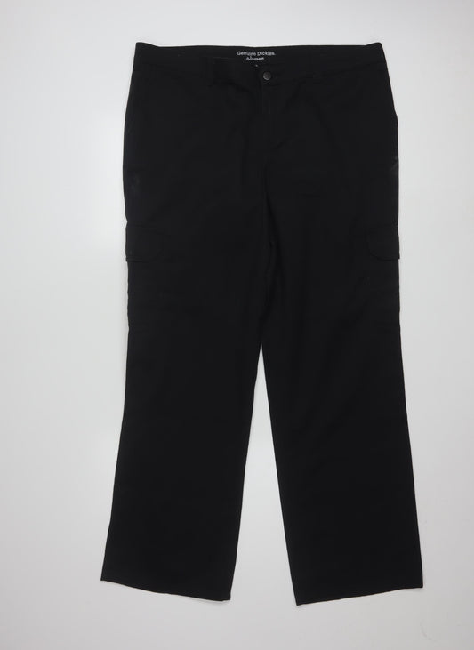 Dickies Women Black Cargo Workwear Trousers Size 16 Regular