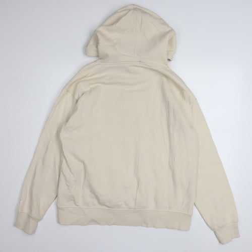 Champion Men's Beige Pullover Hoodie Large Cotton Fleece